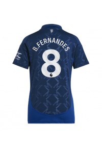 Manchester United Bruno Fernandes #8 Fotballdrakt Borte Klær Dame 2024-25 Korte ermer